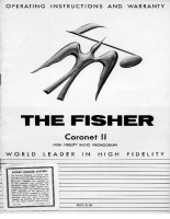Fisher CORONET-2 - Owners Manual 